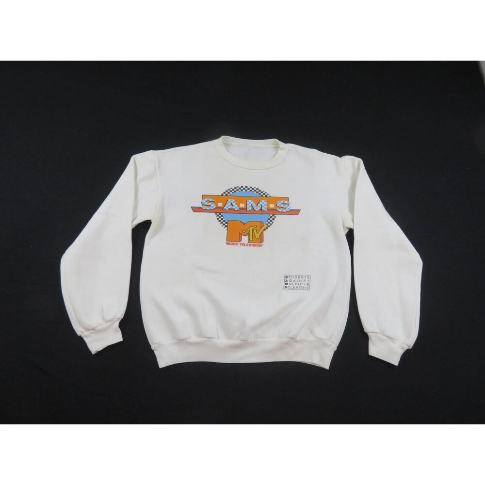 MTV Sweatshirt, Sams Ford, White, Double Sided Sz M? 1980s